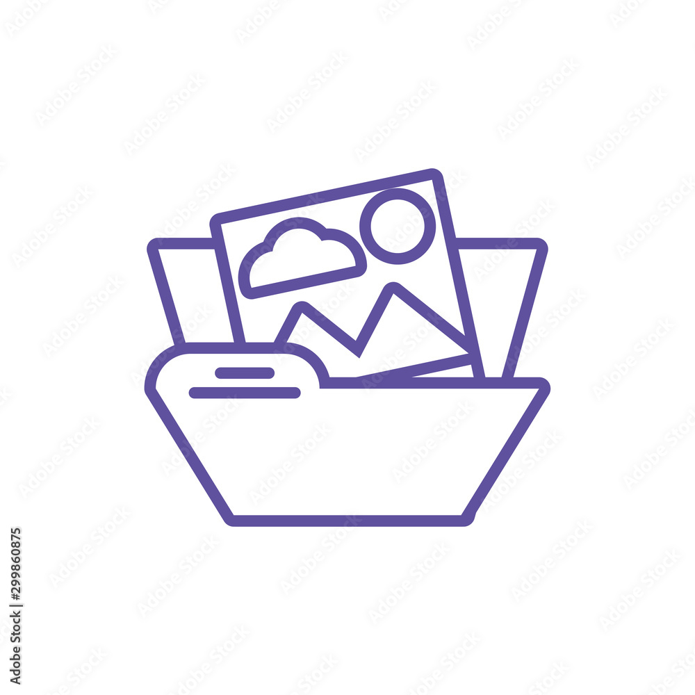 Poster folder with file sheet in white background