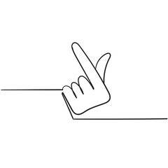 hand gesture of romance symbol for korean love sign illustration with doodle style