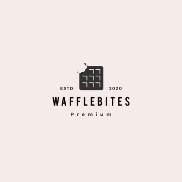 waffle bites logo hipster retro vintage vector icon
