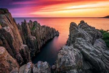 Sierkussen Tojinbo cliffs at dusk © kojihirano