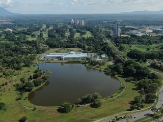 Kuching, Sarawak / Malaysia - October 16 2019: The buildings, landmarks and scenery of the Kuching city, capital of Sarawak, Borneo island