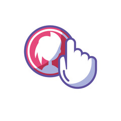 add person in social profile on white background