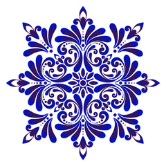 decorative flower blue pattern