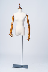 mannequin haunted in studio shooting with white background