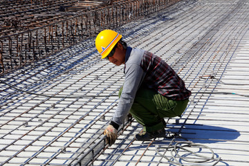 steel fabric in the construction site