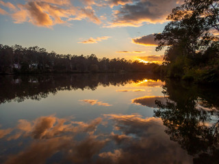Sunrise Colour Over River