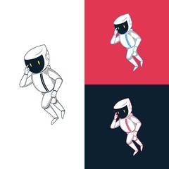 Modern astronaut logo design vector illustration