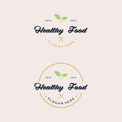 Healthy Food logo design vector illustration