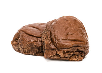 Chocolate bread isolated on white background