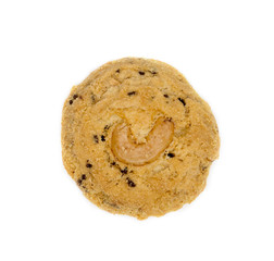 butter cookies with cashew nuts isolated on white background