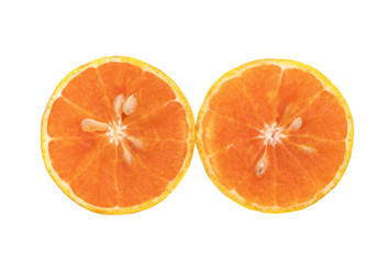 half of orange isolated on the white background,Thai fruit