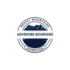 Mountain illustration, outdoor adventure logo design