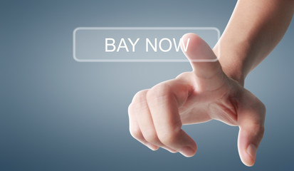 Hands touching button screen interface global connection customer networking