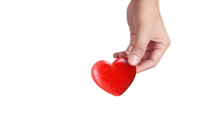 Hands holding a red heart, heart health