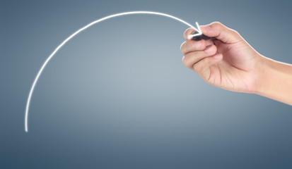 Hand drawing  chart, graph stock of growth..