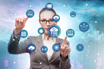 Businessman in edge and fog computing concept