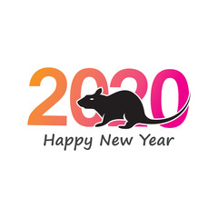 Happy New Year 2020 Text Design Patter, Vector illustration