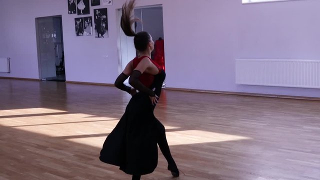 Female dancer warming up before dancing