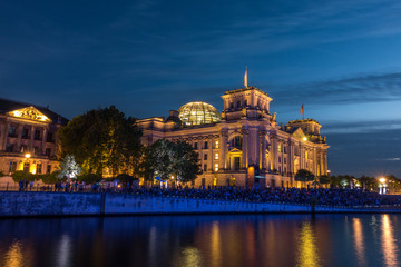 Fototapeta na wymiar government district in berlin at twilight, germany