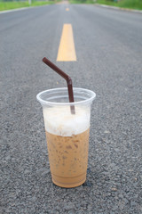 ice coffee on the road 