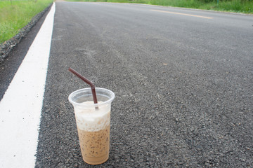 ice coffee on the road