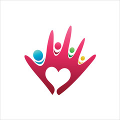 Love and care family logo template