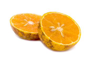 half of orange isolated on the white background,Thai fruit
