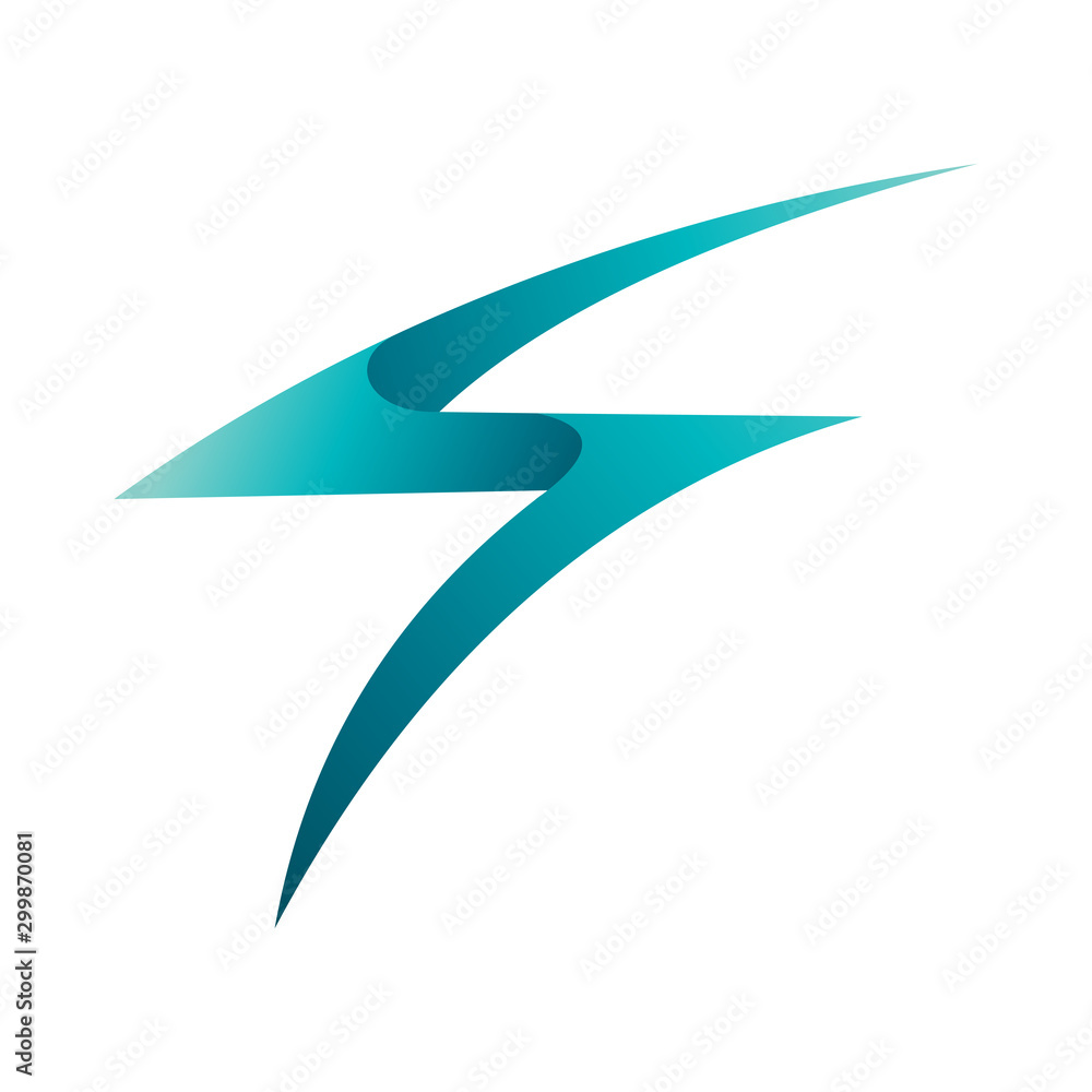 Wall mural initial s shape thunder, logo ready for use