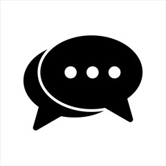 Vector chat message or comments icon. black symbol with trendy flat style icon for web site design, logo, app, UI isolated on white background