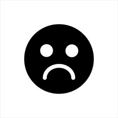 Vector sad happy expression emoticon icon. black not satisfied symbol with trendy flat style icon for web site design, logo, app, UI isolated on white background