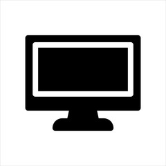 Vector computer monitor icon. black device or electronics symbol with trendy flat style icon for web site design, logo, app, UI isolated on white background