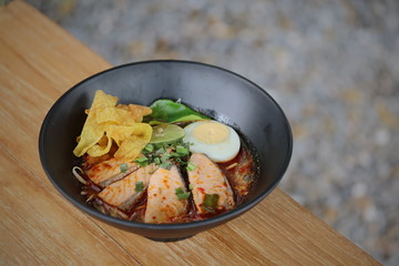 Tom Yum Noodles with Salmon Fish