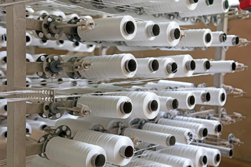 Line tube in textile workshop