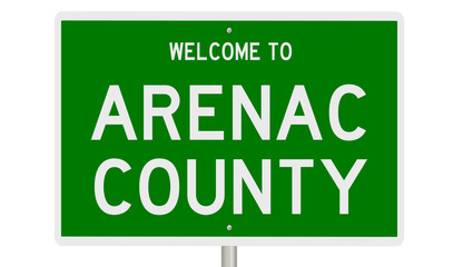 Rendering of a green 3d sign for Arenac County