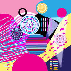 Obraz premium Abstract color vector background of different objects