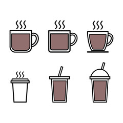 Coffee cup icon set vector