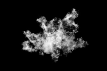 Obraz premium isolated white cloud on black background,Textured Smoke,Abstract black