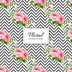 Floral background seamless pattern - Pink flowers