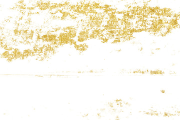 Grunge is golden pattern. Brush stroke design element. Background of cracks, scuffs, chips, stains, ink spots, lines.