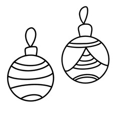 Christmas tree ball. Vector picture. Isolated object. White background. New Year's . Christmas. 