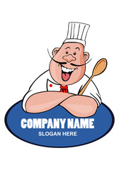 chef with spatula for restaurant and cafe logo ,background and image