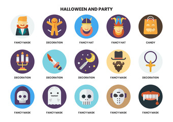 Party icons set for business