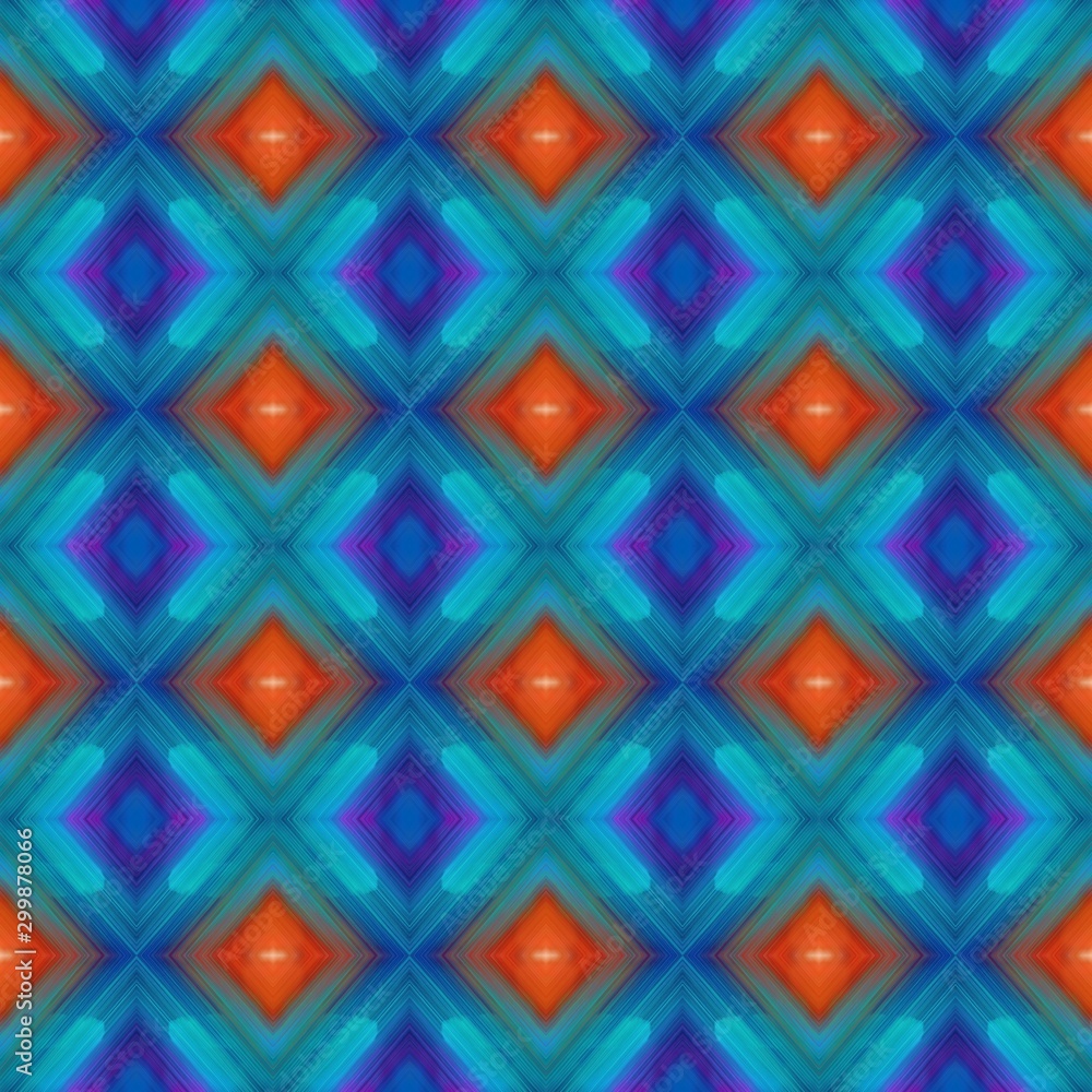 Poster endless repeating pattern - modern futuristic background texture with teal blue, coffee and dark slate blue colors