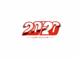 Happy New Year 2020 Text Typography Design Pattern, Vector illustration.