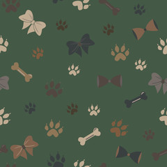 Seamless Dog Paw Pattern
