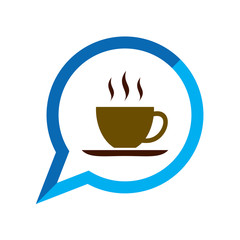 Coffee chat center, coffee logo, beverage app logo, logo for your business place