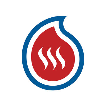 Hot water logo, water fire logo template