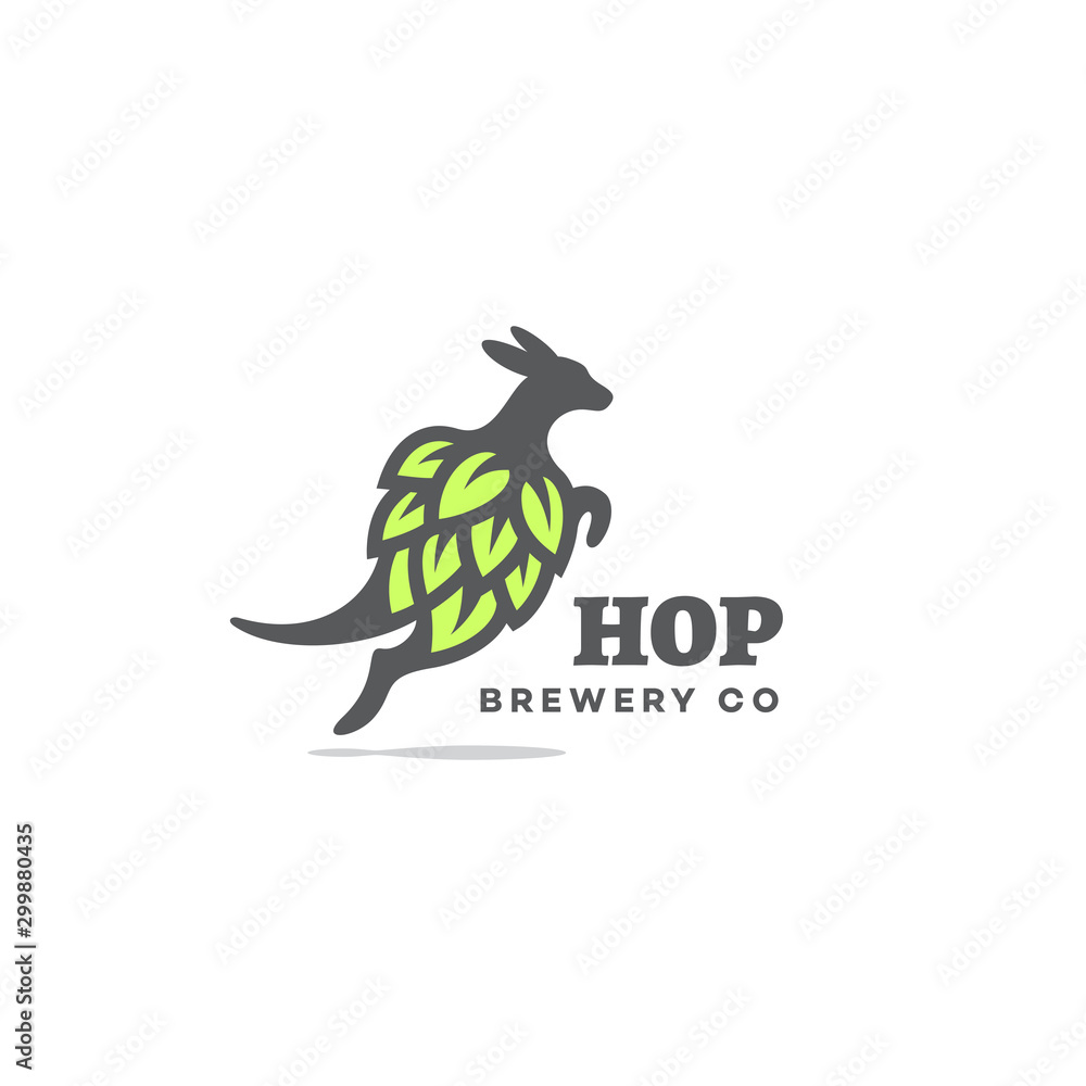 Wall mural kangaroo hop logo