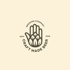 Hand and hop logo