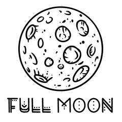 Full Moon tribal label. Ethnic boho style monogram with inspirational indigenous lettering